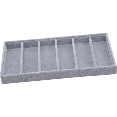 6-Compartment Sunglasses Storage Tray, Sturdy and Elegant, Ideal for Your Jewelry and Glasses. Porta Storage Box, Gray (1/5)