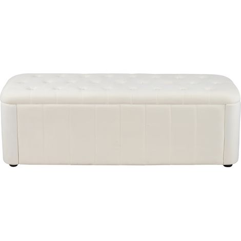 Banquette de rangement en velours avec coins arrondis, assise rembourrée pour salon, chambre ou entrée (1/5)