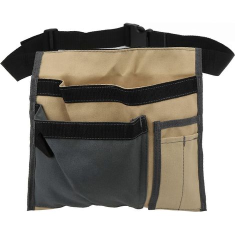 Sacoche ceinture porte-outils 2024 en toile, organisateur de rangement pour vis, clous, écrous et forets, kit de réparation, kaki (1/5)