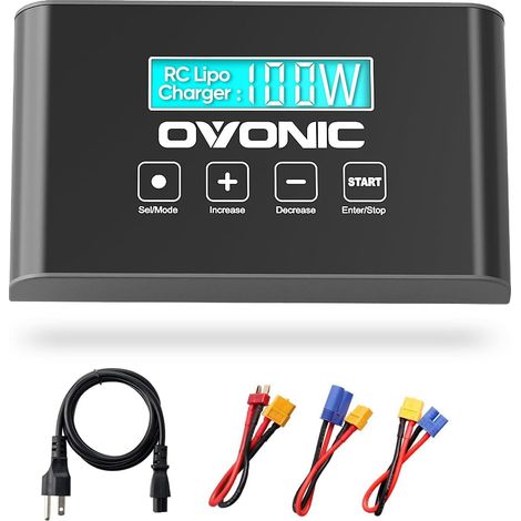 Chargeur de Batterie RC 100W 10A Intelligent avec Équilibreur XT60 Compatible pour 2-6s LiIon/LiPo/Life 3-18S NiMH (1/5)
