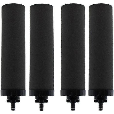 4er-Pack BERKEY BB9-2 schwarze Aktivkohle-Ersatzfilter für Schwerkraft-Wasserfiltersysteme (schwarz)
