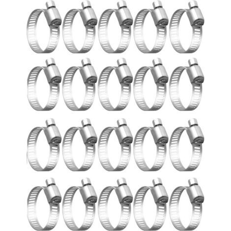 20 Pièces Collier De Serrage Tuyau, Collier De Serrage Tuyau Réglable 32-50mm, 304 Collier De Serrage Inox, Collier Serrage M (1/5)
