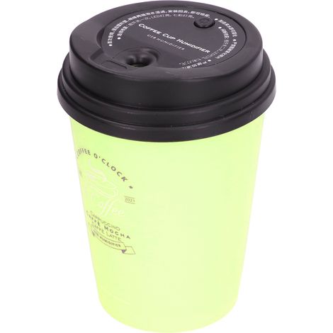 USB-Luftbefeuchter, 300 ml, Kaffeetassengröße, geräuscharm, automatische Abschaltung, kompakt, leicht, platzsparend, Mini-Luftbefeuchter für Auto, Zuhause, Büro (grün) (1/5)