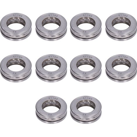 10 PCS Roulements à Butée Axiaux Haute Précision Démontables Mini Bagues Métalliques Kit 51103 (1/5)
