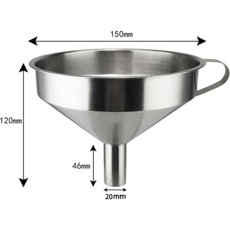Entonnoir Cuisine Acier Inoxydable 304 - Diamètre 15 cm - Pour Transfert Huile Liquides Confiture - 1 Pièce (1/4)