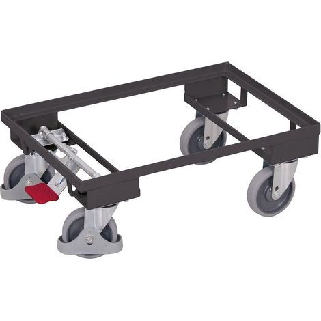 VARIOfit Euro-System-Roller mit EasySTOP ohne Boden 605x410mm RAL 7016 Anthrazitgrau