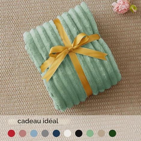 Pid Vert Sauge Couverture Poire pour Canape 125x150 Cadeau Cocooning Doux et Chaud,Moelleux,125 x 150 cm Vert Sauge VERT COUVERTURE (1/5)