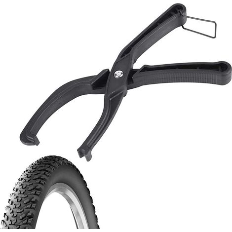 Attrezzo per la sostituzione di pneumatici da bicicletta con morsetto, permette di cambiare facilmente qualsiasi pneumatico - Nero (1/2)