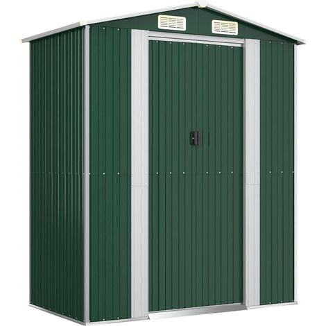 Maison Exclusive - Cobertizo de jardín acero galvanizado verde 19 (1/5)