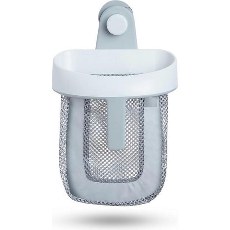 Rangement suspendu pour jouets de bain avec filet à séchage rapide, blanc et gris (1/5)