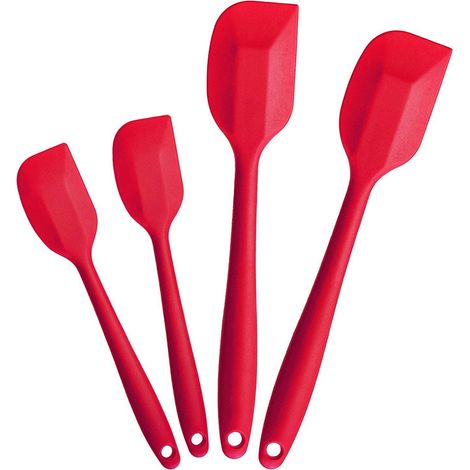 Spatule En Silicone - Résistant À La Chaleur Jusqu'à 300 °C - Conception Monobloc Hygiénique - Pour Casseroles Antiadhésives - Lot De 4 (2 Grandes 29 Cm 2 Petites 22 Cm) (1/5)