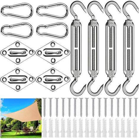 Sonnensegel-Montageset – 44-teiliges Set – Edelstahl (1/5)