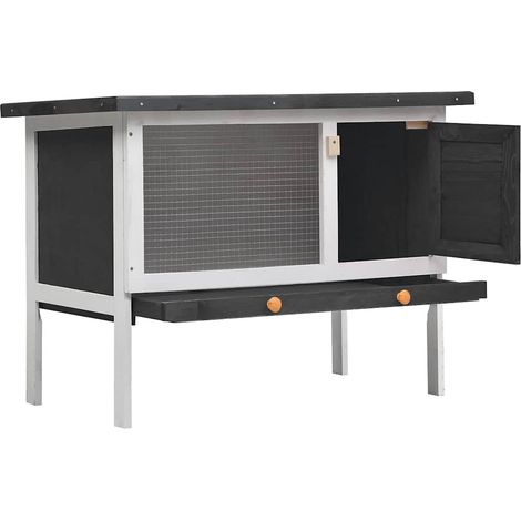 Maison Exclusive - Clapier d'extérieur 1 niveau Gris Bois (1/5)