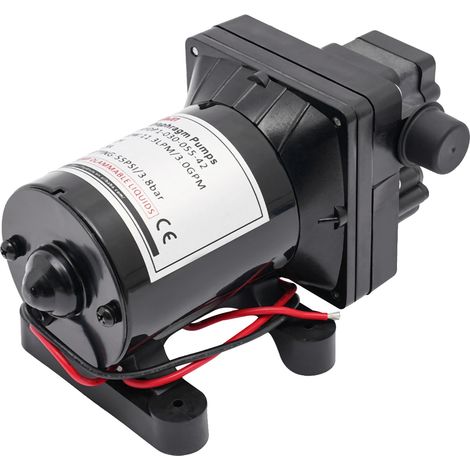 Bomba de diafragma, caudal de 3 GPM, presión de 55 PSI, 12 V (1/2)