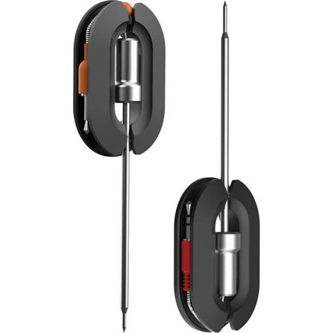 Intelligentes Grillthermometer – Kabelloses Fleischthermometer – Zum Grillen und Braten – 4 Sonden – Reichweite bis zu 45 Meter – Schwarz (1/5)