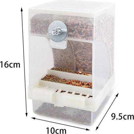 Mangeoire transparente automatique pour oiseaux, distributeur de graines pour animaux de compagnie, accessoires pour cages à oiseaux (1/5)