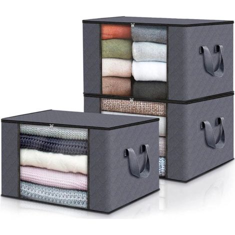 Aufbewahrungsbox für unter das Bett, 60 x 40 x 35 cm, 3er-Set wasserdichte und staubdichte Kleideraufbewahrungstaschen fürs Schlafzimmer