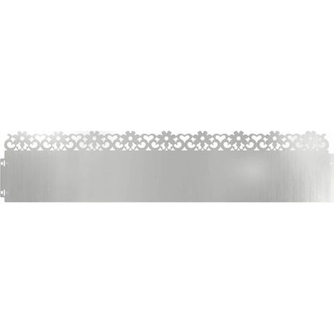 Bordure per prato 10 pcs Argento 103 x 0,05 x 22 cm vidaXL