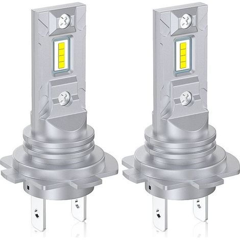 2Pcs H7 LED Car Headlight Bulbs 1:1 12V 4000lm 6000K White Light Plug & Play Super Bright Mini Size for Efficient Heat Dissipation (1/5)