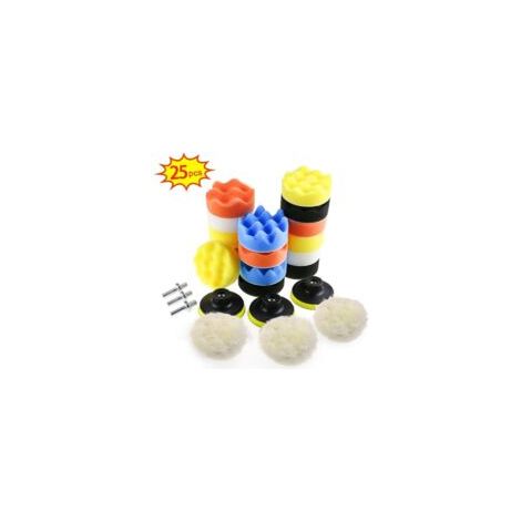25-teiliges Autopolierschwamm-Set, 80 mm (3 Zoll), Polierset mit M10-Bohreradapter – Crezuo (1/4)