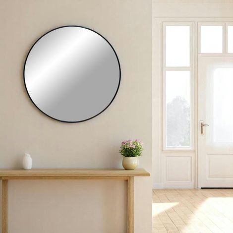Miroir rond avec cadre en aluminium noir ø60 cm SEOUL (1/2)