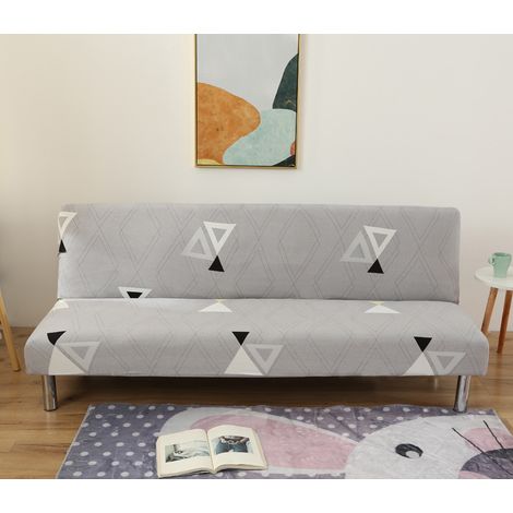 sans Bras Housse de clic clac Housse de Canapé Extensible Elastique Housse canape lit Housse de Canapé sans Accoudoirs, motif côtelé