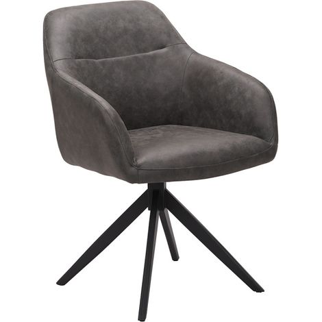 Chaise pivotante PU gris Thélyo (1/5)