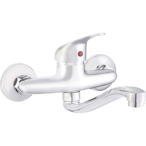TrAdE Shop Traesio - Miscelatore Rubinetto Monocomando Per Bagno Gruppo Vasca Acciaio Cromato - (1/2)