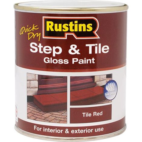 Rustins STRDW500 Quick Dry Step & Tile Paint Gloss Red 500ml RUSSTP500Q (1/3)