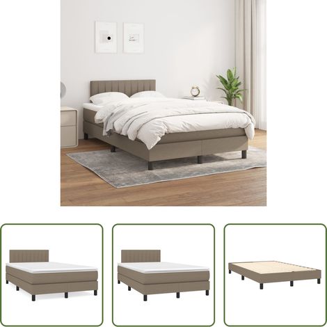 vidaXL Kopfteil - Boxspringbett mit Matratze Taupe 120x200 cm Stoff (1/5)