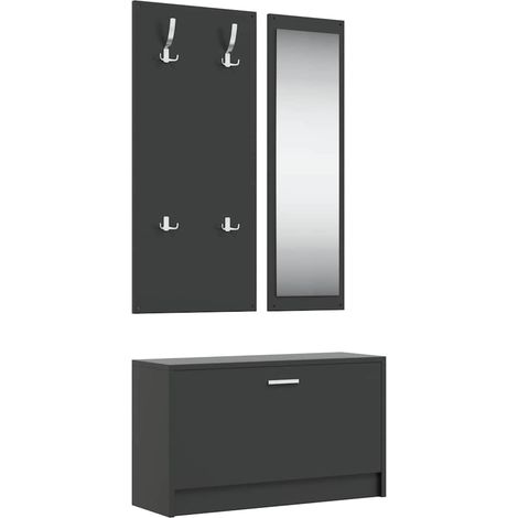 Maison Exclusive - Conjunto de zapatero 3 en 1 madera contrachapa (1/5)