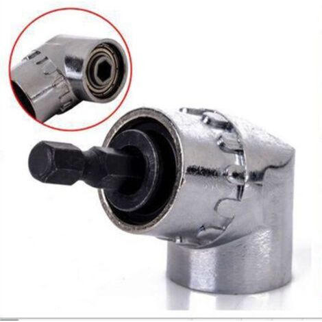 Adaptateur de perceuse à angle droit 105 degrés 1/4 pouce tournevis à queue hexagonale porte-embout coudé (1/5)