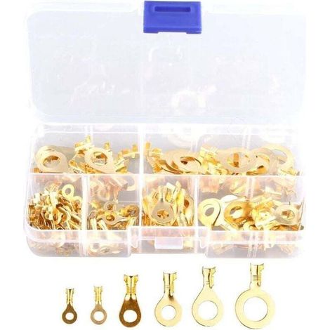 Connecteurs Câblage Toroidal Étain Cuivre - 150 Pièces Forme O pour Fils Électriques Diamètre Intérieur 4 mm- (1/5)