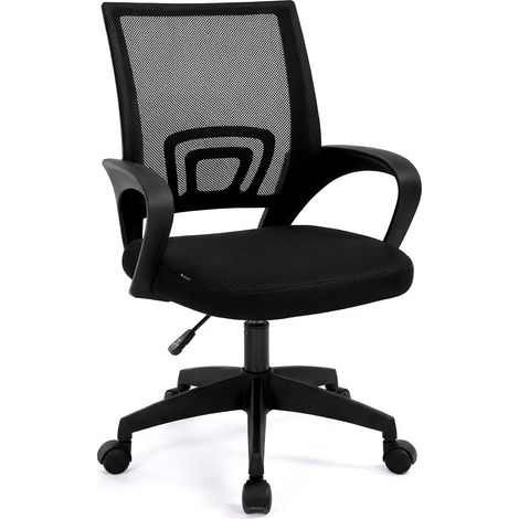 Silla de escritorio con respaldo transpirable 84-94 cm Nika Negro 47cm (ancho) x 84-94cm (alto) (1/5)