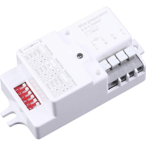 Capteur radar à micro-ondes AC 220V-240V/50Hz pour la détection de mouvement humain, adapté aux éclairages LED. (1/5)