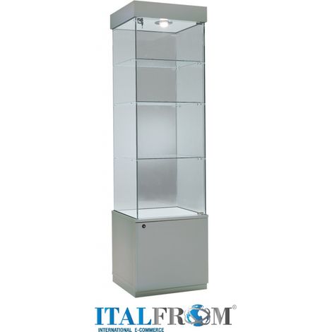 Vetrina Alta con Luci L53xP46xH188 cm Cristalli Temperati OF171DS