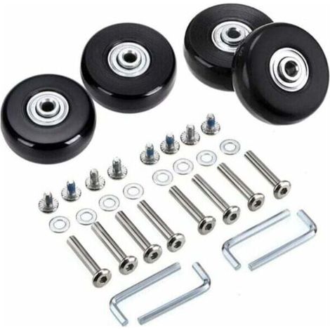 YMYNY Lot de 4 roues de rechange pivotantes en caoutchouc pour valise, 45 x 18 mm