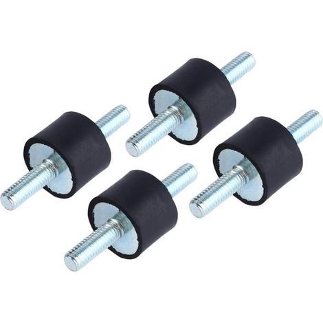 4pcs M6 Supports d'Isolation en Caoutchouc Anti-vibrations Montage d'Isolateur Amortisseur de Pompe à Compresseur d'Air avec Vis 20 x 15 (1/4)
