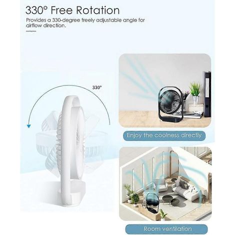 Ventilatore USB piccolo e silenzioso con luce notturna per camera da letto e ufficio – Verde (1/4)