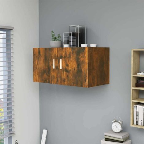 vidaXL Wall Mounted Cabinet Smoked Oak 80x39x40 cm Engineered Wood (1/5)