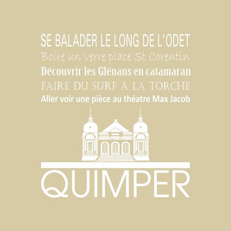 Tableau sur toile Quimper beige 30x30 cm - Impression sur Toile Murale Décorative - Image imprimée en HD sur Toile - Toile sur Châssis en Bois FSC - Fabriqué en France