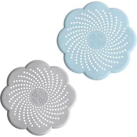 Ensemble de 2 filtres pour lavabos de salle de bain, cuisine et baignoire - Crépine d'évier, filtre à cheveux, filtre de douche