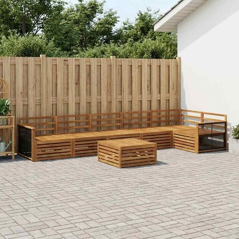 vidaXL Outdoor Sofa Set 7 pcs Natural Solid Acacia Wood (1/5)