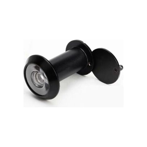 Door viewer, 200° brass door viewer with monitoring cover for installation in 35-60 mm door leaves (1 piece, black) (1/5)