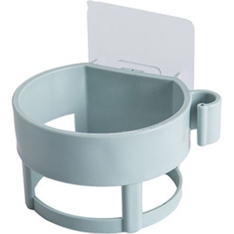 Soporte autoadhesivo de pared para secador de pelo, 1 ranura, ABS, 11 cm de diámetro, universal, ahorra espacio, fácil instalación. (1/5)