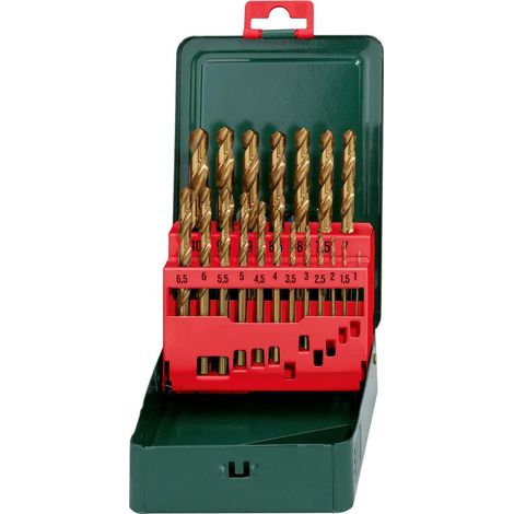 Metabo 627156000 HSS Kit punte a spirale da metallo 19 parti 1 mm, 1.5 mm, 2 mm, 2.5 mm, 3 mm, 3.5 mm, 4 mm, 4.5 mm, 5