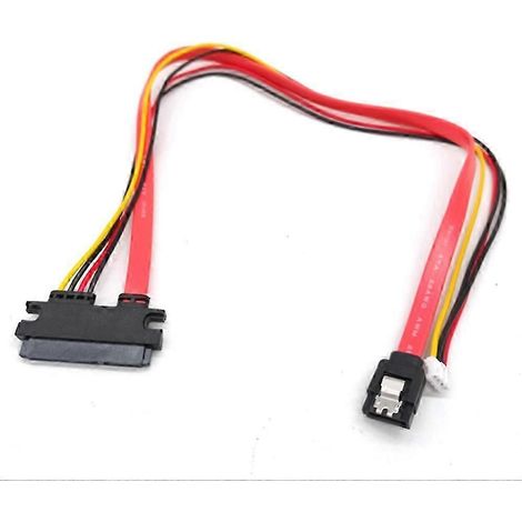Câble d'alimentation et de données intégré pour disque dur : petit connecteur femelle 4 broches et SATA 3.0 mâle vers SATA 22 broches (7+15 broches). (1/5)