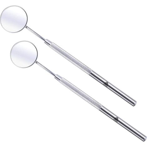 RHG Miroir dentaire pour la bouche avec poignée pour le nettoyage des dents en acier inoxydable - Miroir buccal anti-buée pour l'hygiène bucco-dentaire, idéal pour un usage domestique et personnel (1/5)