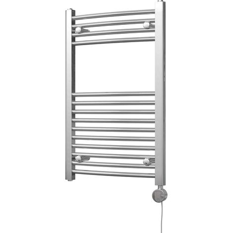 Zennor - Chrome Electric Towel Rail H800mm x W500mm Curved 200w Thermostatic (1/3)