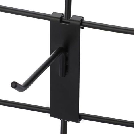 Lot de 15 crochets métalliques de 10 cm pour plaques grillagées, crochets crantés commerciaux pour magasins, garages, expositions et ateliers (1/5)
